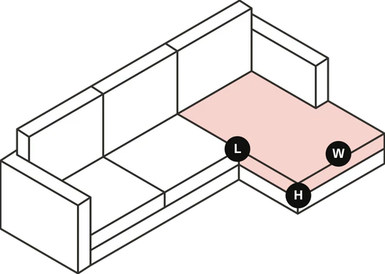 Chaise Cover dimensions (L, W, H)